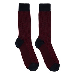 Navy   Red Gancini Socks 232270M220015