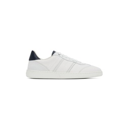 White   Blue Signature Low Sneakers 232270M237012