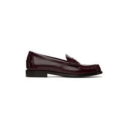Burgundy Embossed Loafers 241270F121028