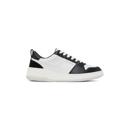 Black   White Low Cut Gancini Outline Sneakers 241270M237005