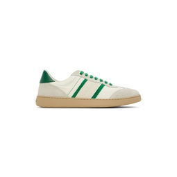 Off White   Green Signature Low Sneakers 241270M237007