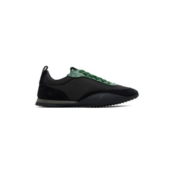 Black   Green Patent Leather Trim Sneakers 241270M237037