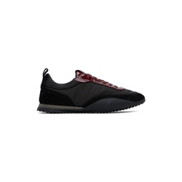 Black   Burgundy Patent Leather Trim Sneakers 241270M237038