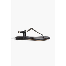 Tahiti chain-trimmed leather sandals