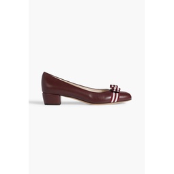 Vara bow-detailed faux leather pumps