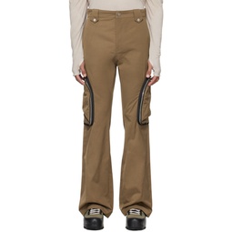 Brown Flared Cargo Pants 241081M188008