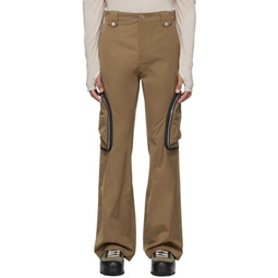 Brown Flared Cargo Pants 241081M188008