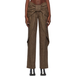 Brown Bow Trousers 232953F087001