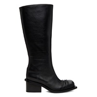 Black Chunky Heel Classic Square Toe Boots 232953F115004