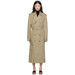 Khaki Belted Trench Coat 241072F067000