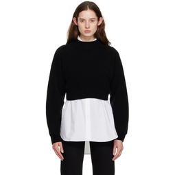 Black Cropped Sweater 231072F099003
