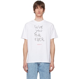 White Love You For Ever T Shirt 241604M213004