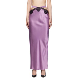 Purple Cutout Midi Skirt 241541F093000