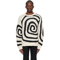 Off White Spiral Sweater 241195M201008