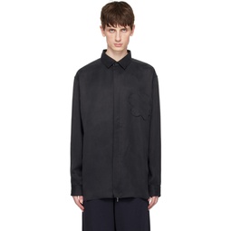 Black Zip Shirt 241195M192054