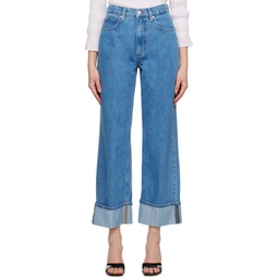 Blue Rolled Jeans 231455F069066