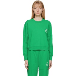 Green Mixed Sweatshirt 221455F098002