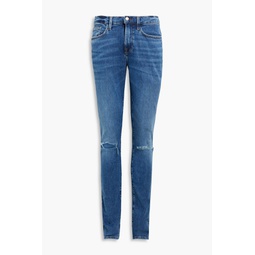LHomme skinny-fit distressed faded denim jeans