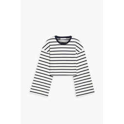 Cropped striped cotton-jersey top