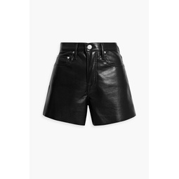 Stretch-leather shorts