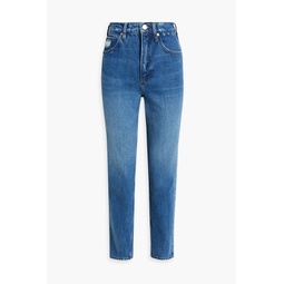 Cropped high-rise tapered jeans