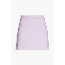 Linen-blend twill mini skirt