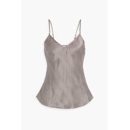 Striped silk-satin camisole