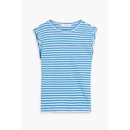 Striped linen-jersey top