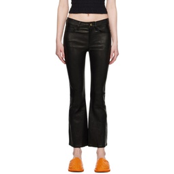 Black Le Crop Mini Boot Leather Pants 232455F084001