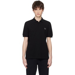 Black Embroidered Polo 241719M212016