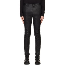 Black Faust Leather Pants 231465M189010