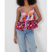 isadora delphine patched tiered top in vivid