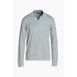Aurelio cotton and wool-blend polo sweater
