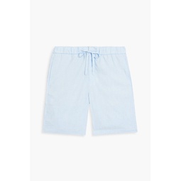 Herringbone linen and cotton-blend drawstring shorts