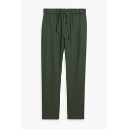 Oscar linen and cotton-blend drawstring pants