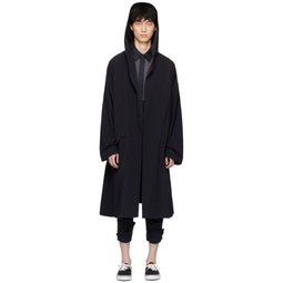 Black Tech Robe Coat 241180M176001