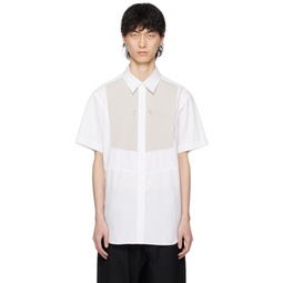 White Kinetic Bosom Shirt 241180M192001