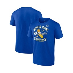 Mens Royal Los Angeles Rams Super Bowl LVI Champions Hometown Hard Count T-shirt