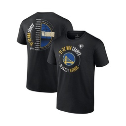 Mens Black Golden State Warriors 2022 NBA Finals Champions Drive List Roster T-shirt