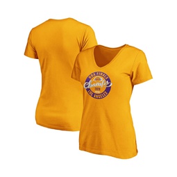 Womens Gold Los Angeles Lakers 2020 Nba Finals Champions Zone Laces V-Neck T-Shirt