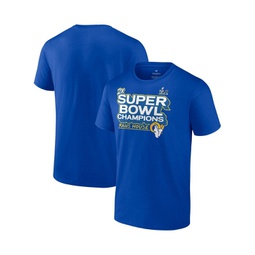 Mens Royal Los Angeles Rams Super Bowl LVI Champions Parade Celebration T-shirt
