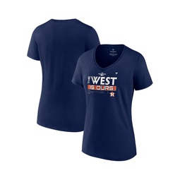 Womens Navy Houston Astros 2022 AL West Division Champions Locker Room V-neck T-shirt
