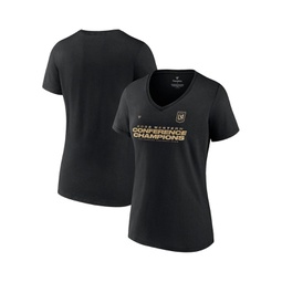 Womens Black LAFC 2022 MLS Western Conference Champions Locker Room V-Neck T-shirt