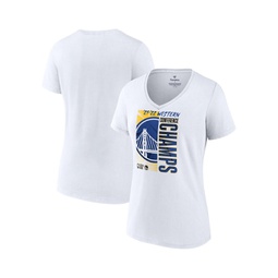 Womens White Golden State Warriors 2022 Western Conference Champions Locker Room V-Neck T-Shirt