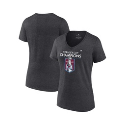Womens Heather Charcoal Colorado Avalanche 2022 Stanley Cup Champions Locker Room V-Neck T-Shirt