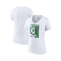 Womens Boston Celtics Womens 2022 Eastern Conference Champions Plus Size Locker Room V-Neck T-Shirt - White