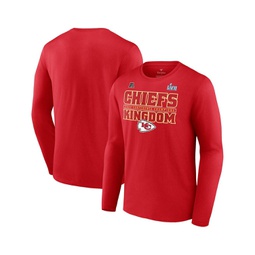 Mens Red Kansas City Chiefs 2022 AFC Champions Team Slogan Long Sleeve T-shirt