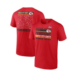 Mens Red Kansas City Chiefs Super Bowl LVII Champions Signature Roster T-shirt