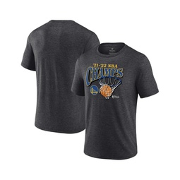 Mens Heathered Charcoal Golden State Warriors 2022 NBA Finals Champions Zone Hoops Tri-Blend T-shirt