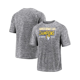 Mens Gray Los Angeles Rams Super Bowl LVI Champions Stacked Depth T-shirt